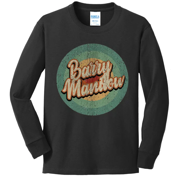 Barry Manilow Circle Retro Kids Long Sleeve Shirt