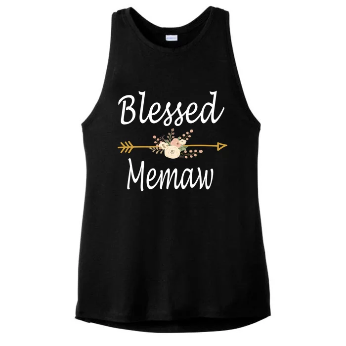 Blessed Memaw Cute Gift Mothers Day Funny Gift Cute Gift Ladies Tri-Blend Wicking Tank