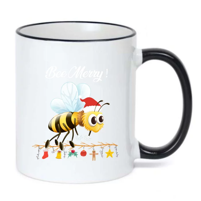 Bee Merry Christmas Funny Costume Xmas Gift Black Color Changing Mug