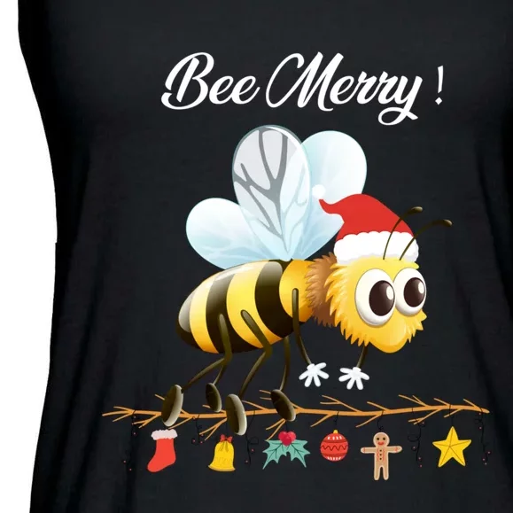 Bee Merry Christmas Funny Costume Xmas Gift Ladies Essential Flowy Tank