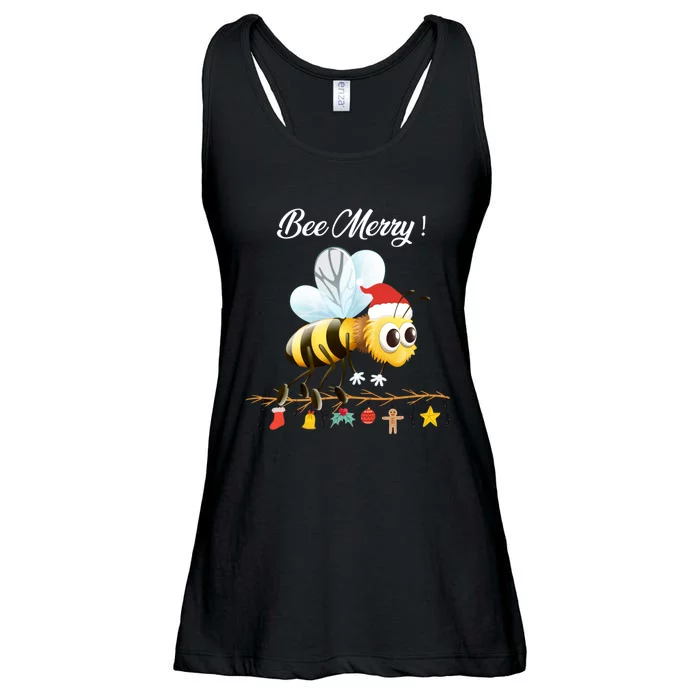 Bee Merry Christmas Funny Costume Xmas Gift Ladies Essential Flowy Tank