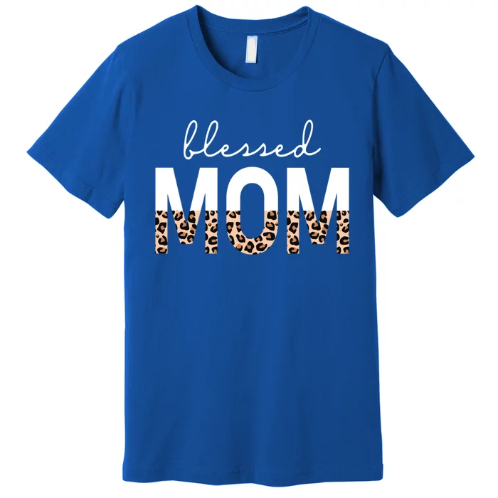 Blessed Mom Cheetah Print Gift Premium T-Shirt