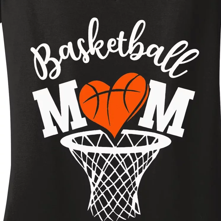 Basketball Mom Cute Novelty Distressed  Mother Women's V-Neck T-Shirt