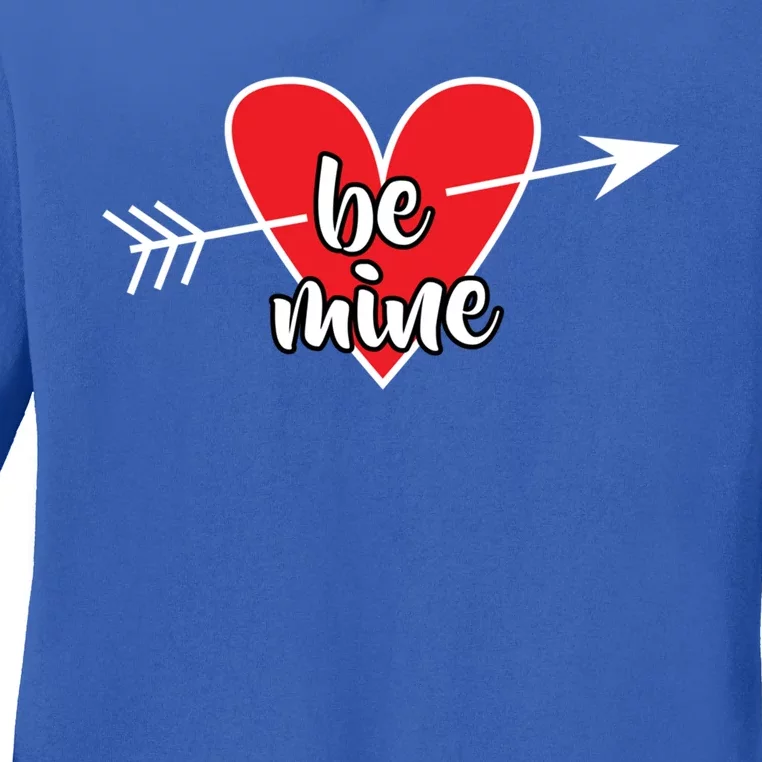 Be Mine Cute Heart Arrow Funny Valentines Day Love Lover Gift Ladies Long Sleeve Shirt