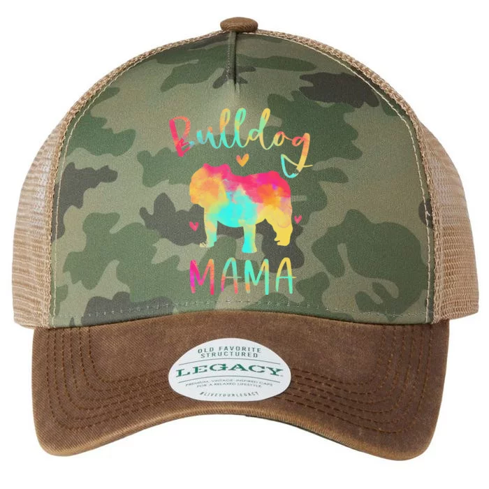 Bulldog Mama Colorful English Bulldog Gifts Dog Mom Legacy Tie Dye Trucker Hat