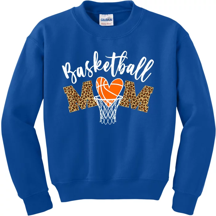 Basketball Mom Cute Novelty Distressed Cute Gift Kids Sweatshirt