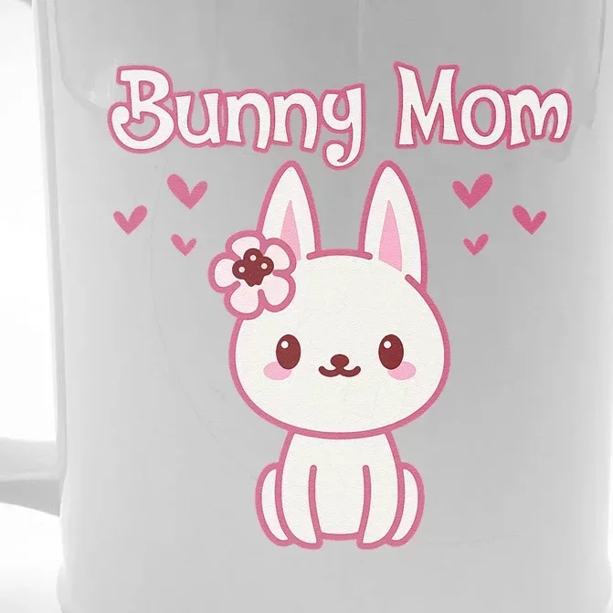 BUNNY MOM Cute Kawaii Baby Bunny Rabbit Pet Owner Front & Back Beer Stein