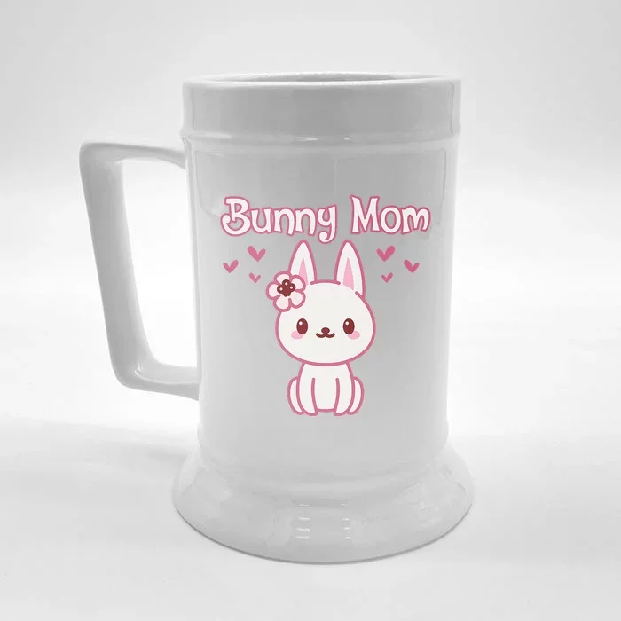 BUNNY MOM Cute Kawaii Baby Bunny Rabbit Pet Owner Front & Back Beer Stein