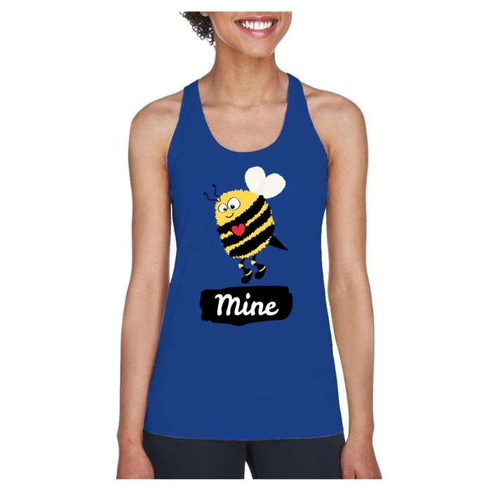 Be Mine Cute Funny Bee Bumblebee Honeybee Valentine's Day Gift Women's Racerback Tank