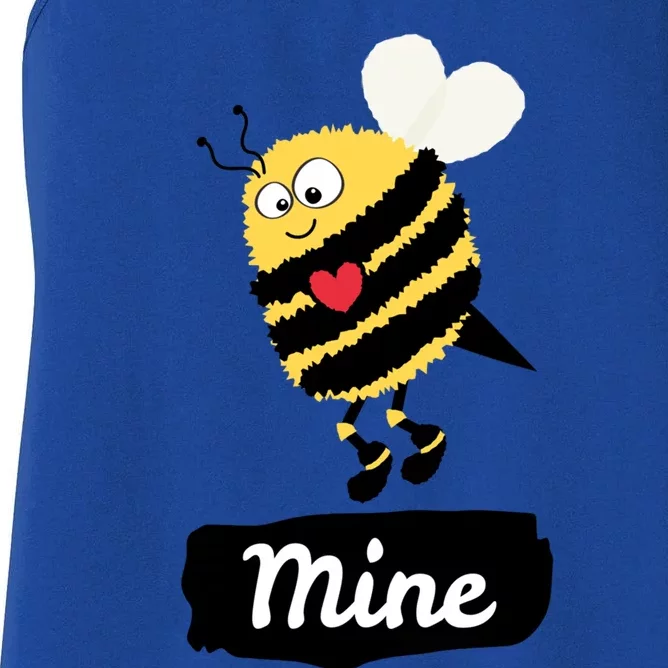 Be Mine Cute Funny Bee Bumblebee Honeybee Valentine's Day Gift Women's Racerback Tank