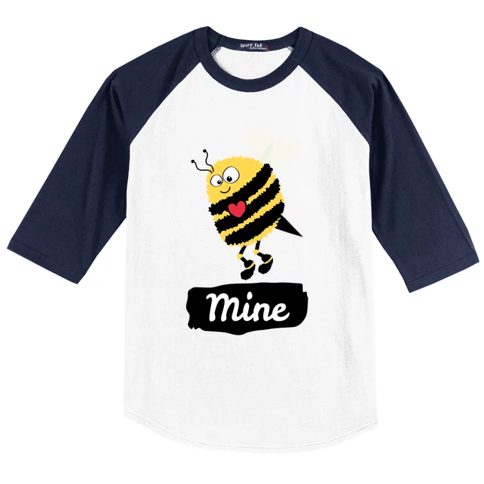 Be Mine Cute Funny Bee Bumblebee Honeybee Valentine's Day Gift Baseball Sleeve Shirt