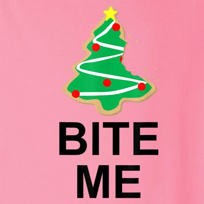 Bite Me Christmas Tree Cookie Funny Graphic Toddler Long Sleeve Shirt