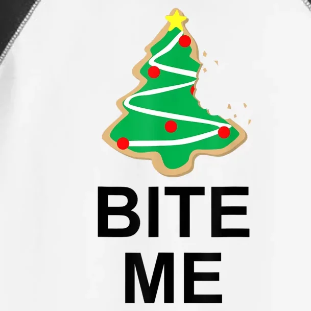 Bite Me Christmas Tree Cookie Funny Graphic Toddler Fine Jersey T-Shirt