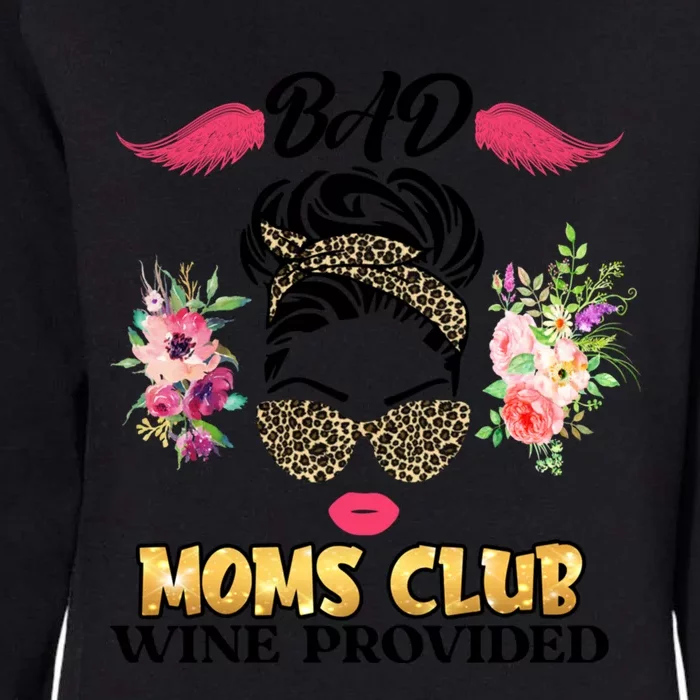 Bad Moms Club Leopard Skull Mom Funny Mom Mother's Day Gift Womens California Wash Sweatshirt