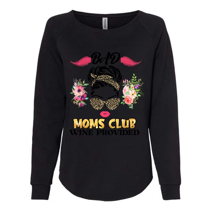 Bad Moms Club Leopard Skull Mom Funny Mom Mother's Day Gift Womens California Wash Sweatshirt