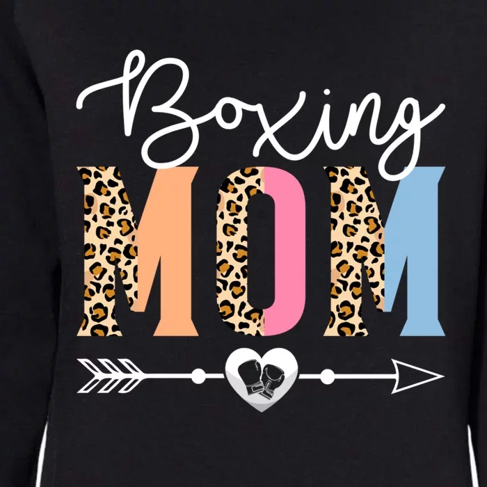 Boxing Mom Cute Boxing Game Mother's Day Leopard Funny Gift Womens California Wash Sweatshirt