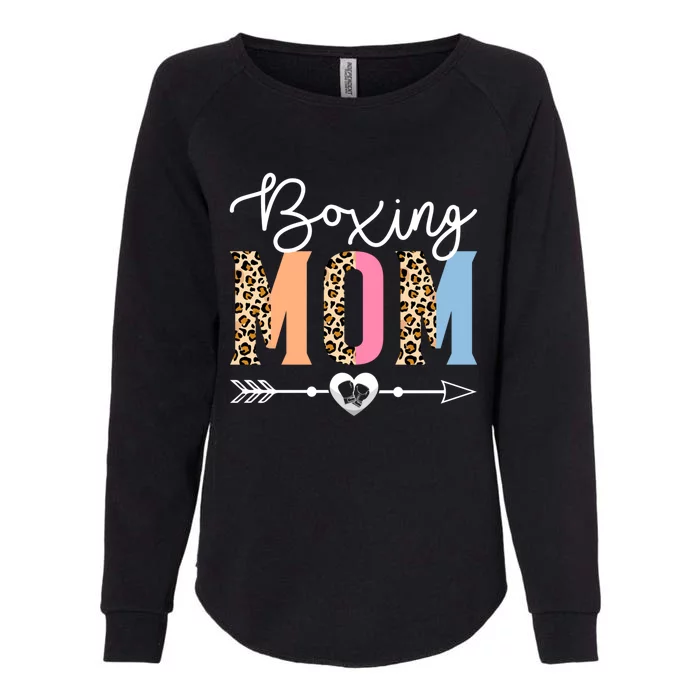 Boxing Mom Cute Boxing Game Mother's Day Leopard Funny Gift Womens California Wash Sweatshirt