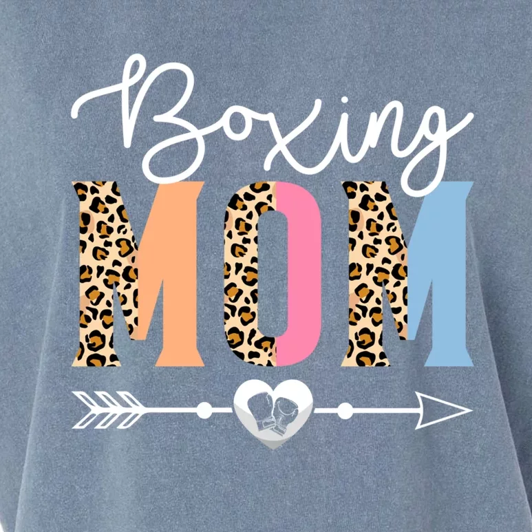 Boxing Mom Cute Boxing Game Mother's Day Leopard Funny Gift Garment-Dyed Women's Muscle Tee