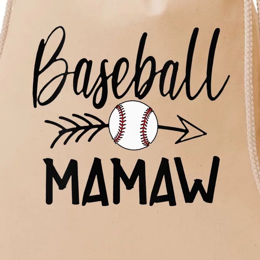 Baseball Mamaw Cute Arrow Father's Mother's Xmas Day Drawstring Bag