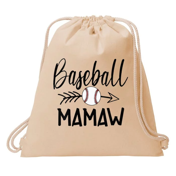 Baseball Mamaw Cute Arrow Father's Mother's Xmas Day Drawstring Bag