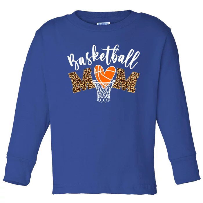 Basketball Mom Cute Novelty Distressed Gift Toddler Long Sleeve Shirt