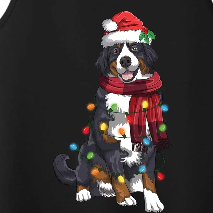 Bernese Mountain Christmas Light Funny Dog Lover Xmas Gift Performance Tank