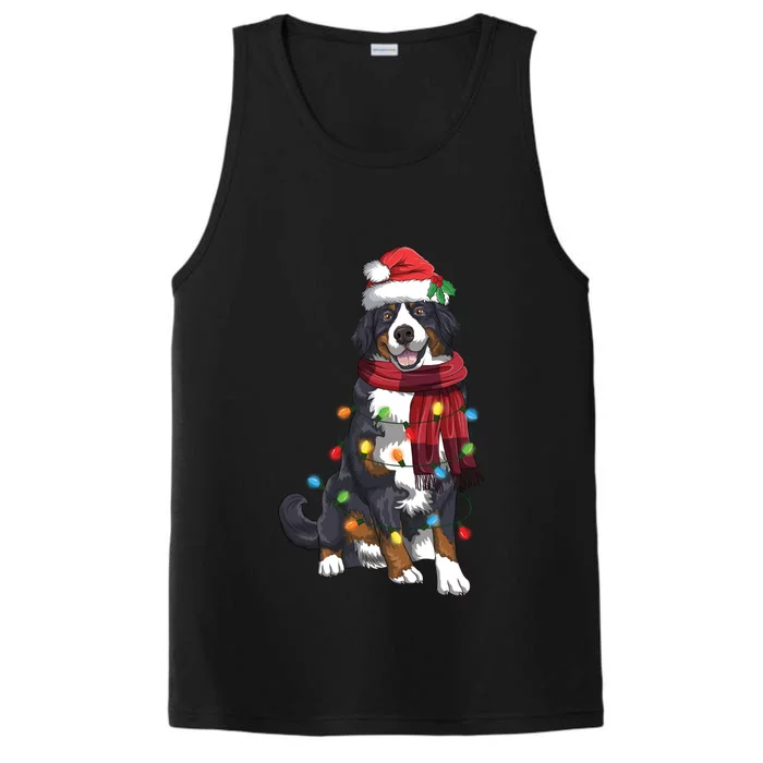 Bernese Mountain Christmas Light Funny Dog Lover Xmas Gift Performance Tank