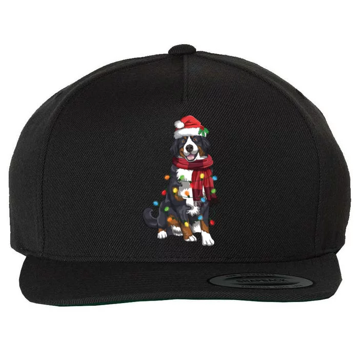 Bernese Mountain Christmas Light Funny Dog Lover Xmas Gift Wool Snapback Cap