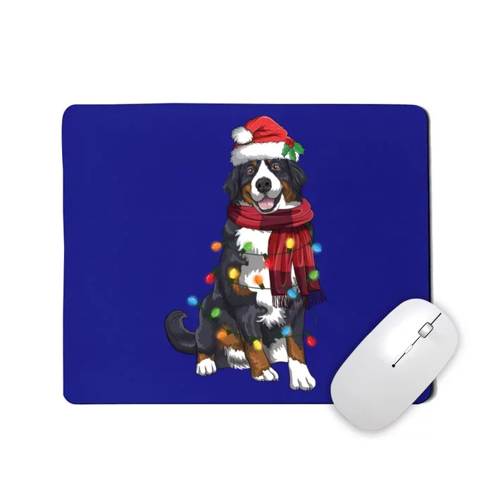 Bernese Mountain Christmas Light Funny Dog Lover Xmas Gift Mousepad