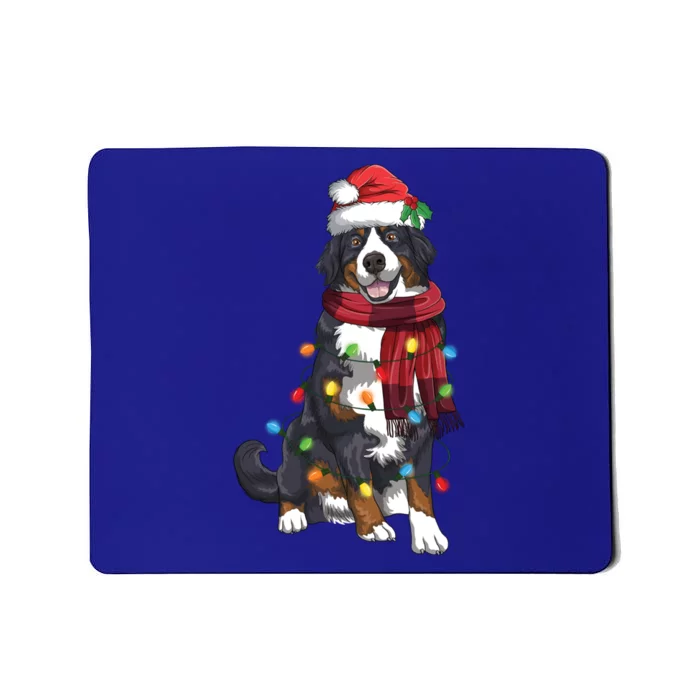 Bernese Mountain Christmas Light Funny Dog Lover Xmas Gift Mousepad