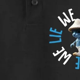 Blue Mushroom Cat Meme We Live We Love We Lie Dry Zone Grid Performance Polo