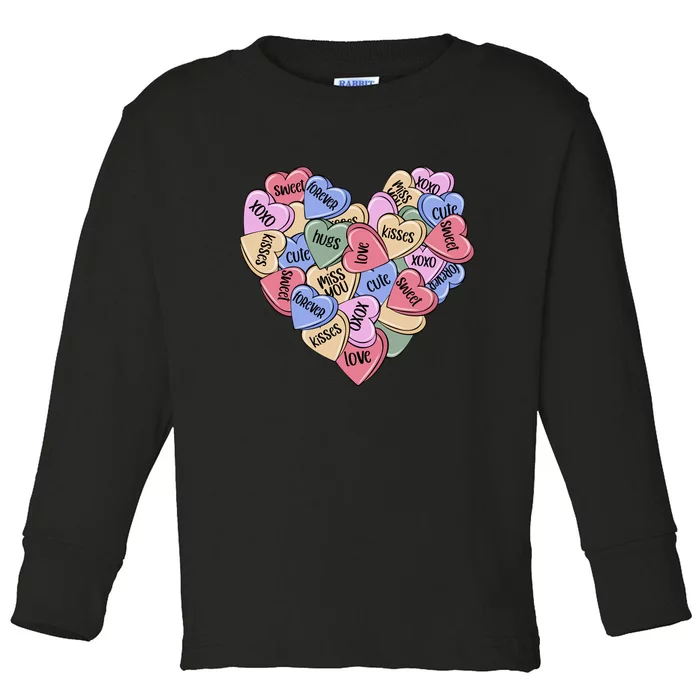 Be Mine Candy Heart Valentine Gift For Valentine Day Toddler Long Sleeve Shirt