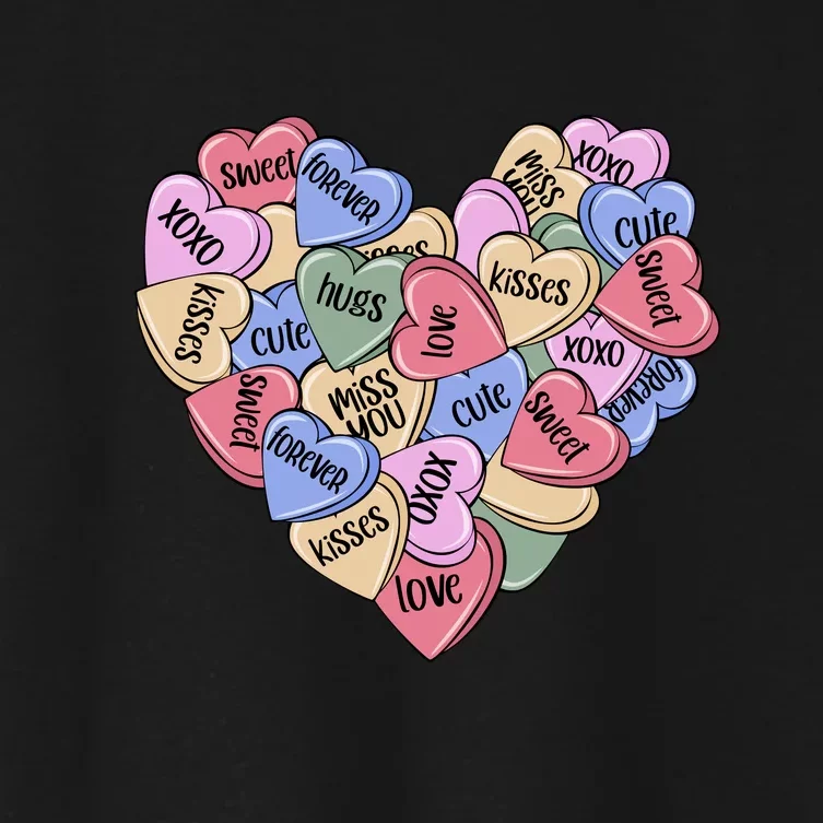 Be Mine Candy Heart Valentine Gift For Valentine Day Women's Crop Top Tee