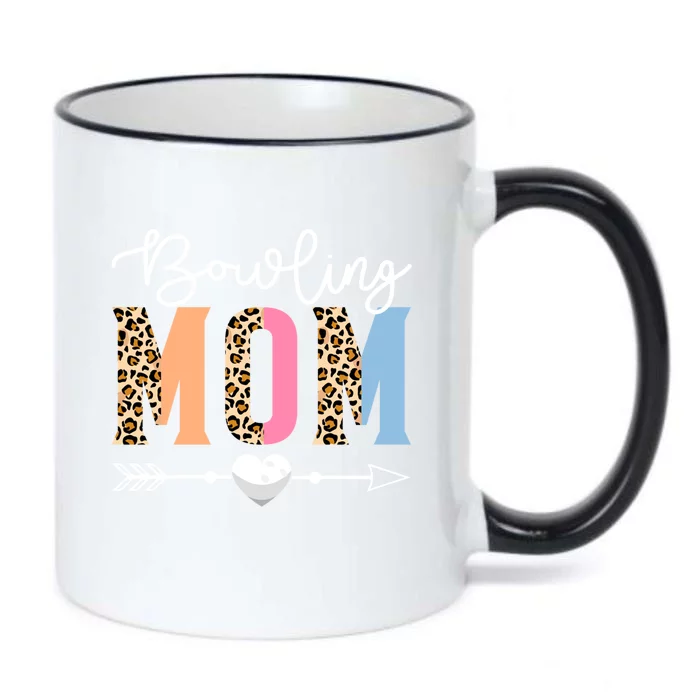 Bowling Mom Cute Bowling Game Mother's Day Leopard Gift Black Color Changing Mug