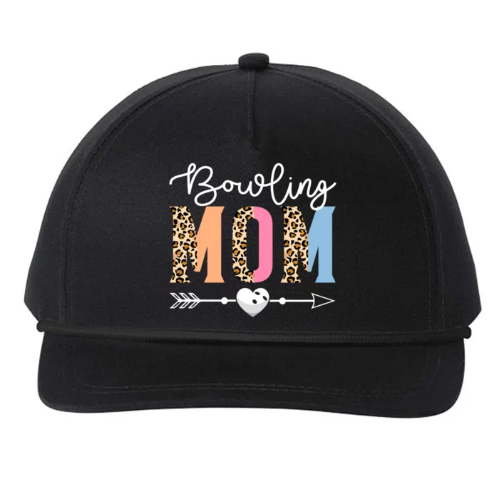 Bowling Mom Cute Bowling Game Mother's Day Leopard Gift Snapback Five-Panel Rope Hat