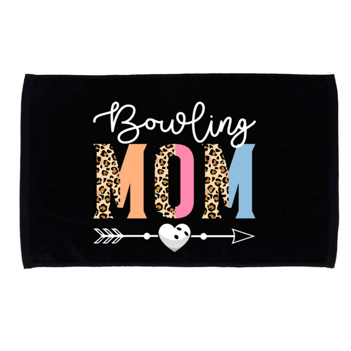 Bowling Mom Cute Bowling Game Mother's Day Leopard Gift Microfiber Hand Towel