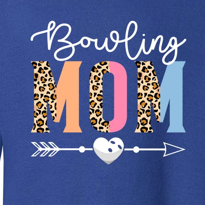 Bowling Mom Cute Bowling Game Mother's Day Leopard Gift Toddler Sweatshirt