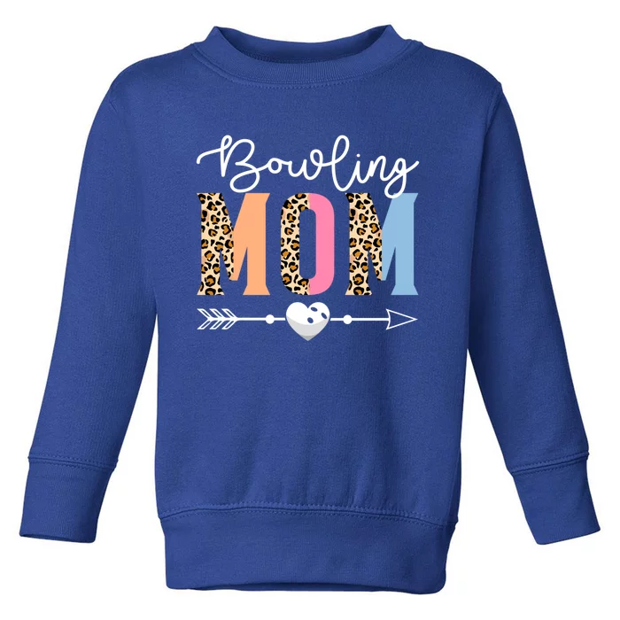 Bowling Mom Cute Bowling Game Mother's Day Leopard Gift Toddler Sweatshirt