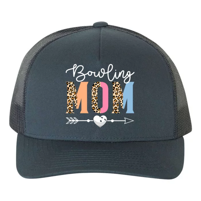 Bowling Mom Cute Bowling Game Mother's Day Leopard Gift Yupoong Adult 5-Panel Trucker Hat