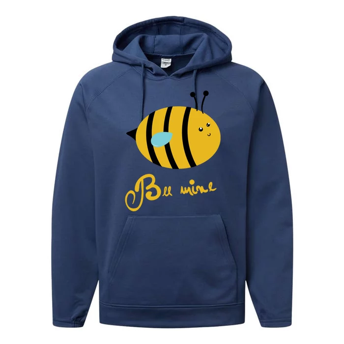 Bee Mine Cute Bees Valentines Day Couples Gift Performance Fleece Hoodie