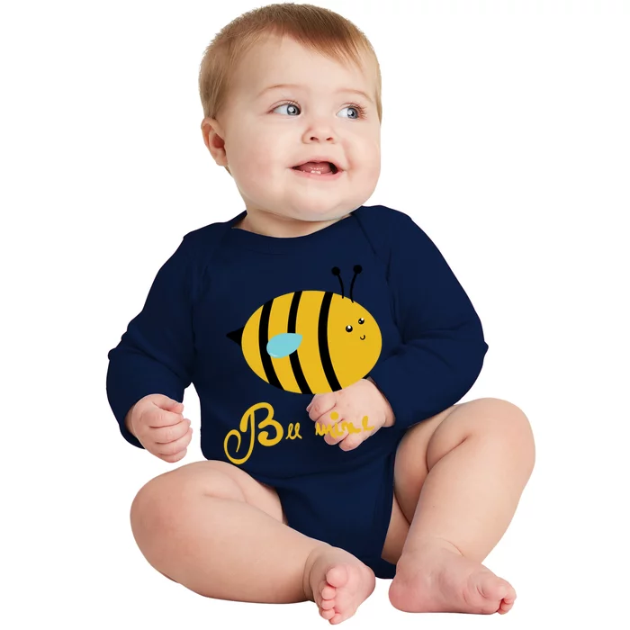 Bee Mine Cute Bees Valentines Day Couples Gift Baby Long Sleeve Bodysuit