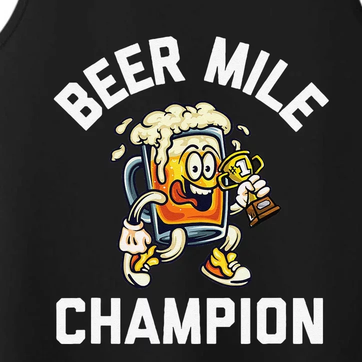 Beer Mile Champion Funny Race Running Beer Drinking Performance Tank