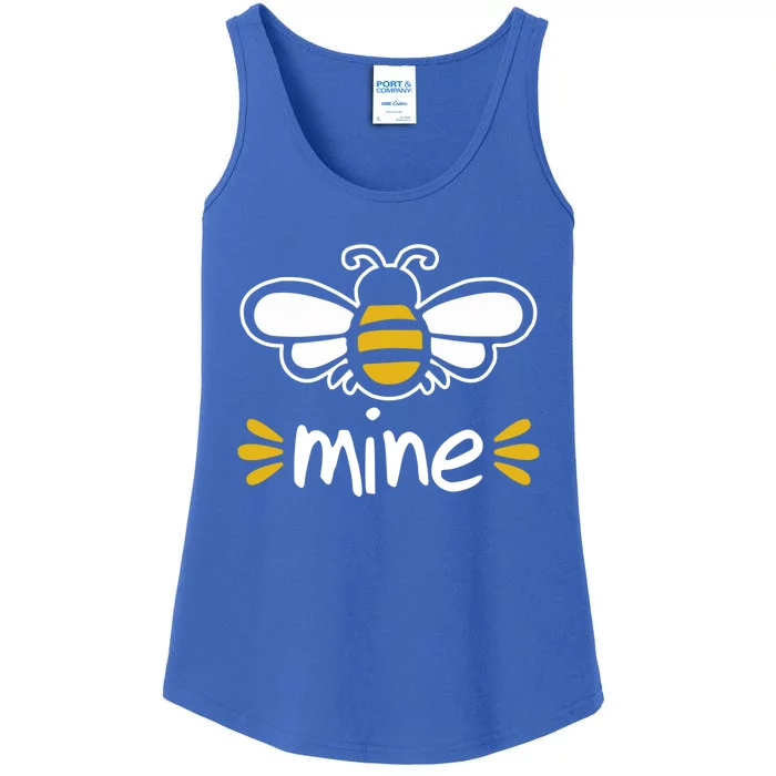 Bee Mine Cute Couples Pun Valentine's Day Gift Ladies Essential Tank