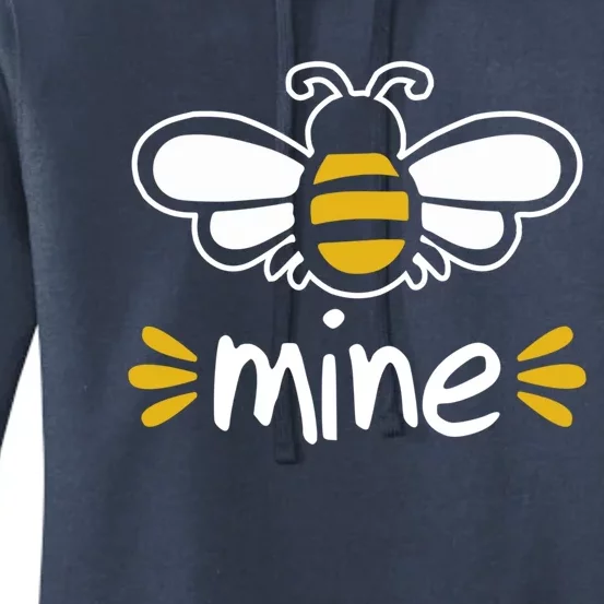 Bee Mine Cute Couples Pun Valentine's Day Gift Women's Pullover Hoodie