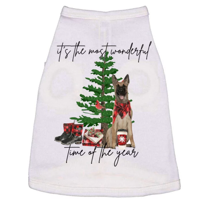 Belgian Malinois Christmas Tree Most Wonderful Time Of Year Great Gift Doggie Tank