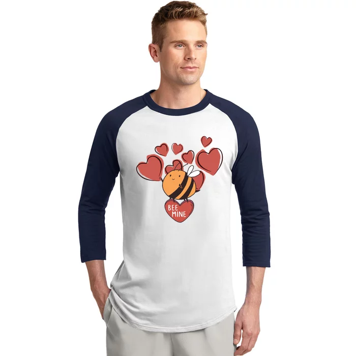 Bee Mine Cute Honeybee Valentine's Day Cool Gift Baseball Sleeve Shirt