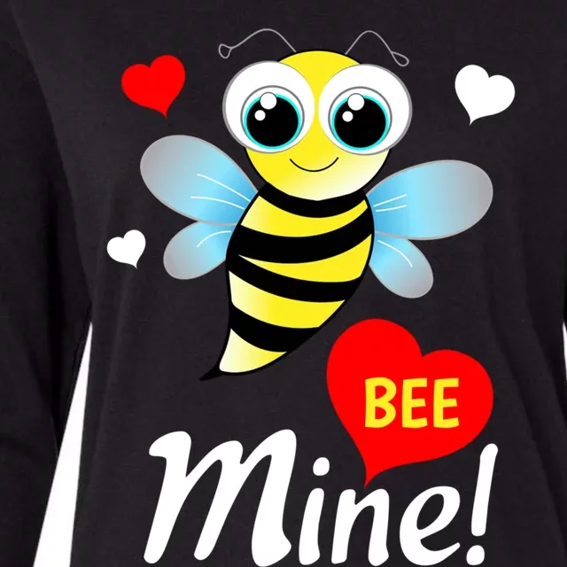 Bee Mine Cute Valentine's Day Pun Gift Teens Gift Womens Cotton Relaxed Long Sleeve T-Shirt