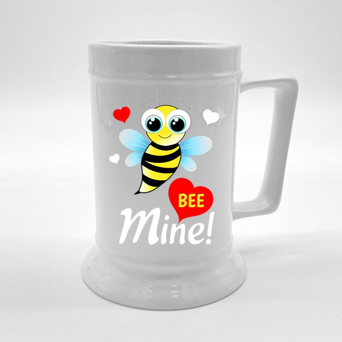 Bee Mine Cute Valentine's Day Pun Gift Teens Gift Front & Back Beer Stein