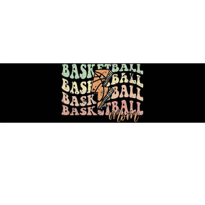 Basketball Mom Color Text Leopard Lightning Ball Bumper Sticker