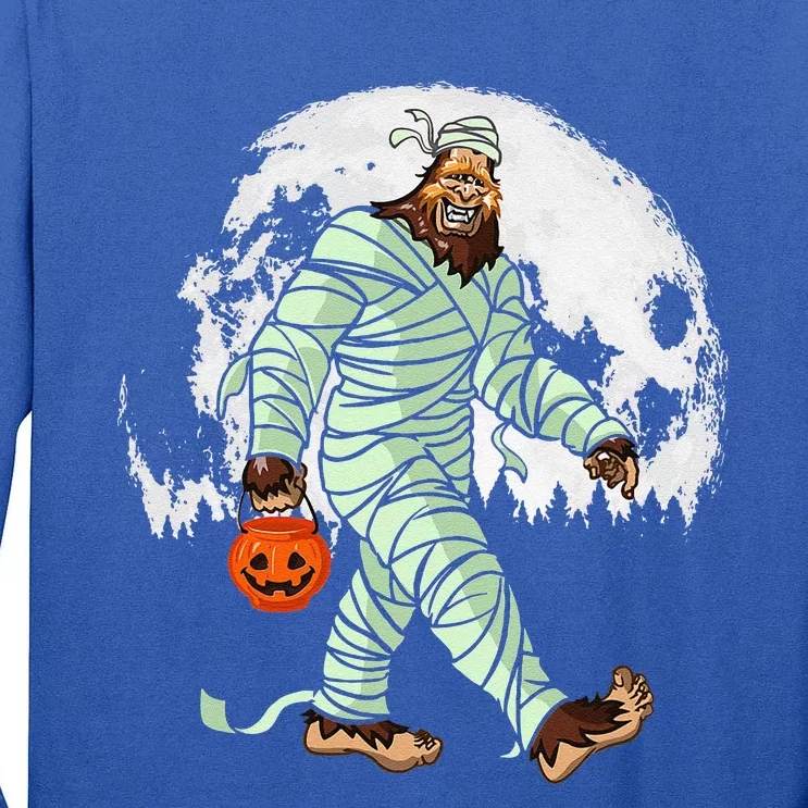 Bigfoot Mummy Costume Moon Halloween Funny Sasquatch DOTD Cute Tall Long Sleeve T-Shirt